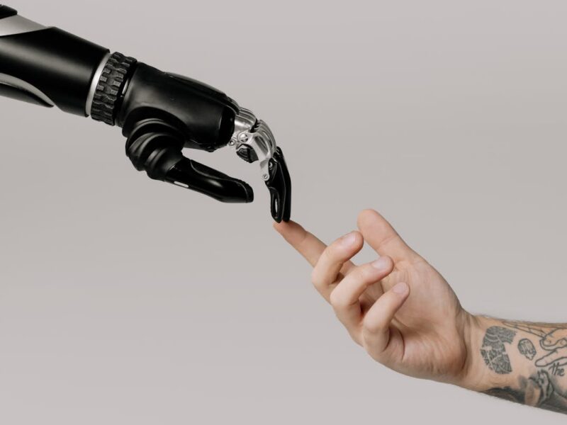 Technology and human society concept