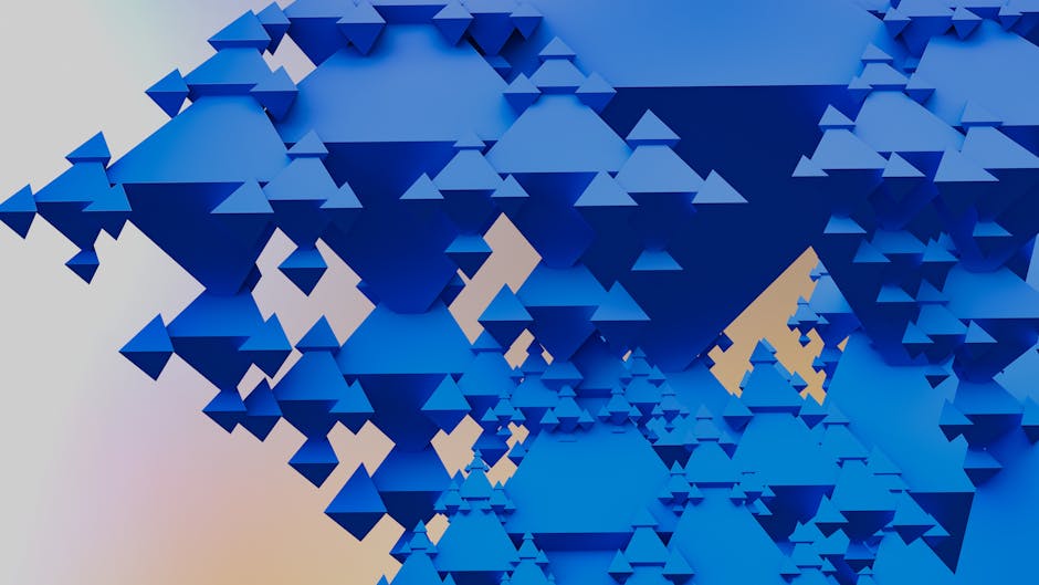 Abstract geometrico blu con triangoli in formazione